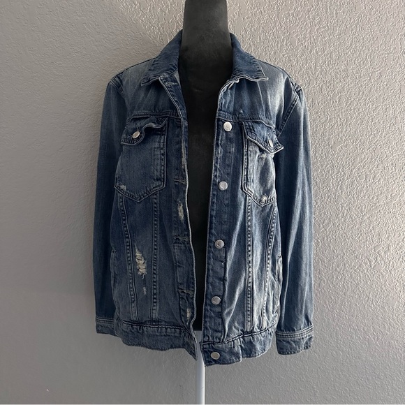 Joe's Jeans Jackets & Blazers - Joe’s Jeans Medium Distressed Blue Denim Trucker Jacket - Relaxed Fit